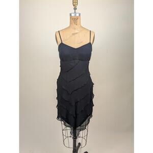 Y2K / 2000's Sue Wong silk black beaded soft goth fairy dress